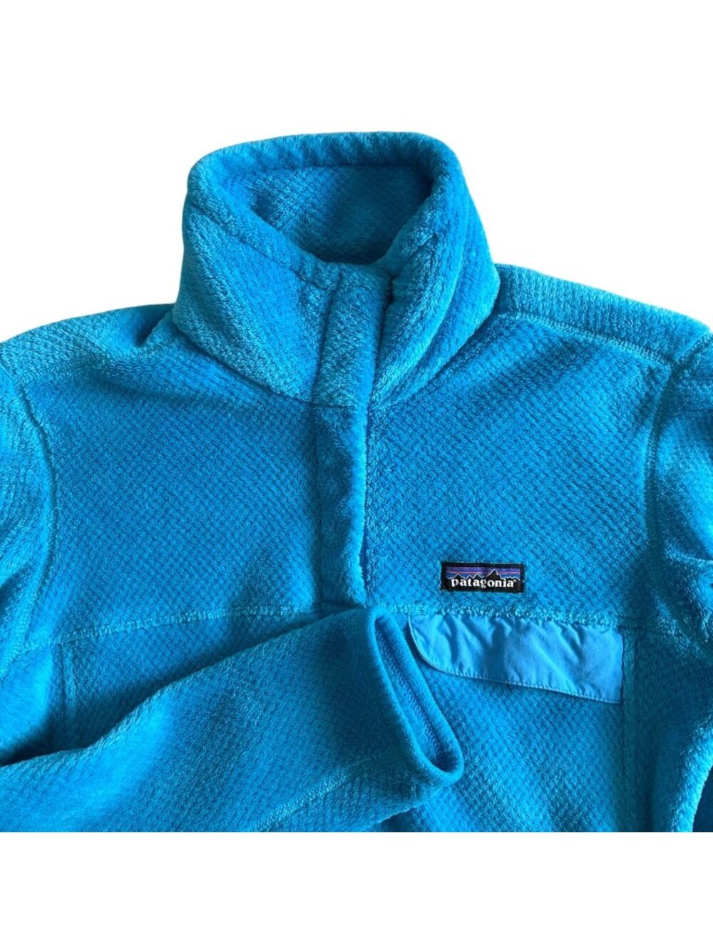 Patagonia Women's Sz Large Blue Polartec Thermal Pro Quarter-Zip Fleece Pullover